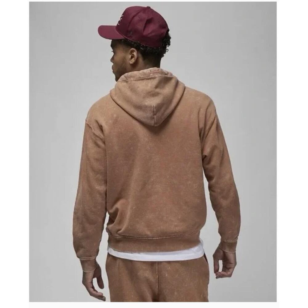 Nike Jordan Flight Fleece Hoodie Acid Wash Pullover Air jordan Orange sz M - Picture 3 of 13